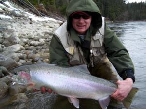 The photo of the week shows a beautiful wild doe Steelhead.  This fish was landed on the Kalum River on March 18th by my son-in-law Dennis Therrien.  To view the video clip please cast to: http://www.noelgyger.ca/video-clips-web.htm  It is 2007 Steelhea